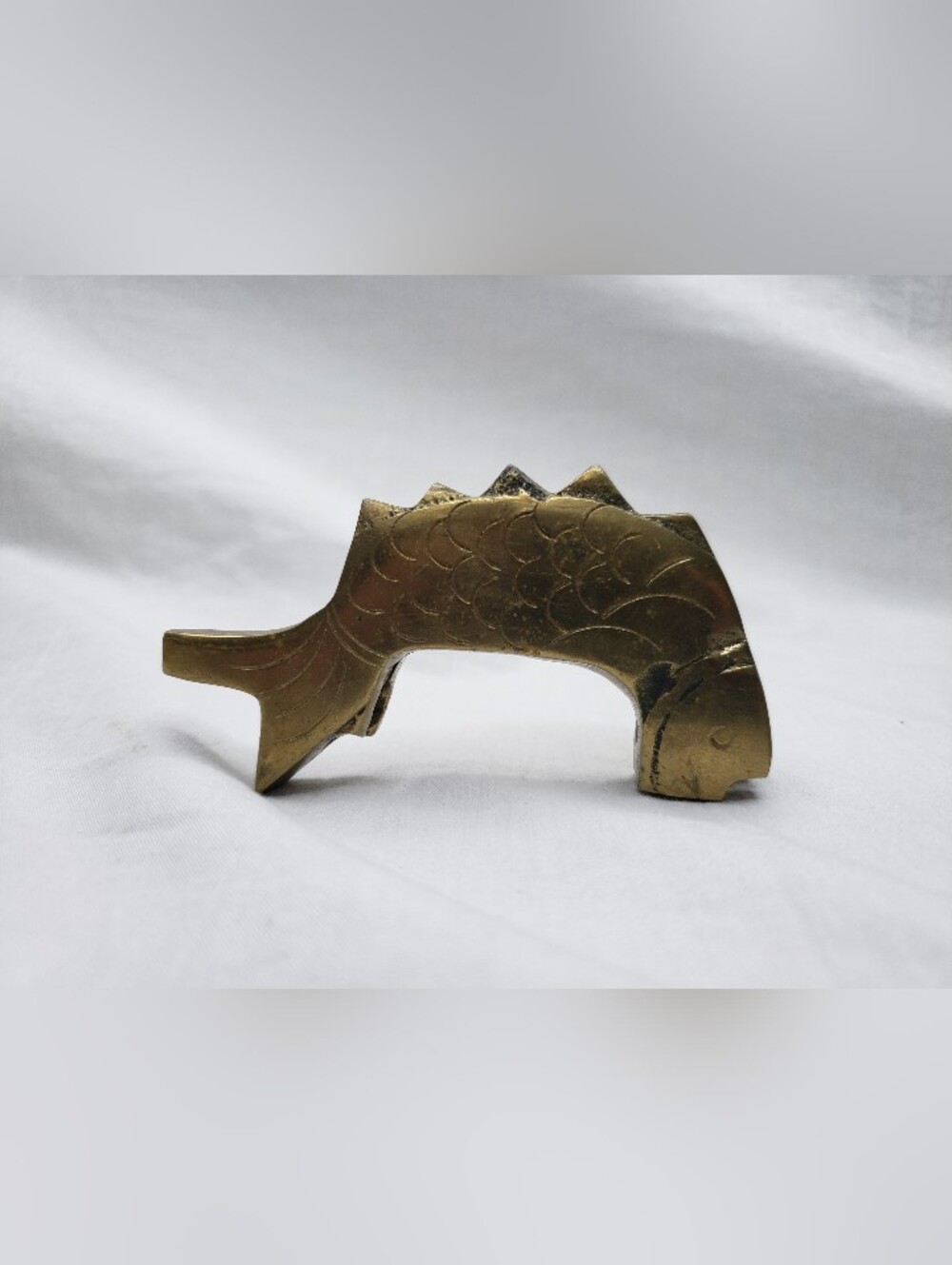 Antique Brass Carp Figurine 3.5 Inch Miniature  Japan